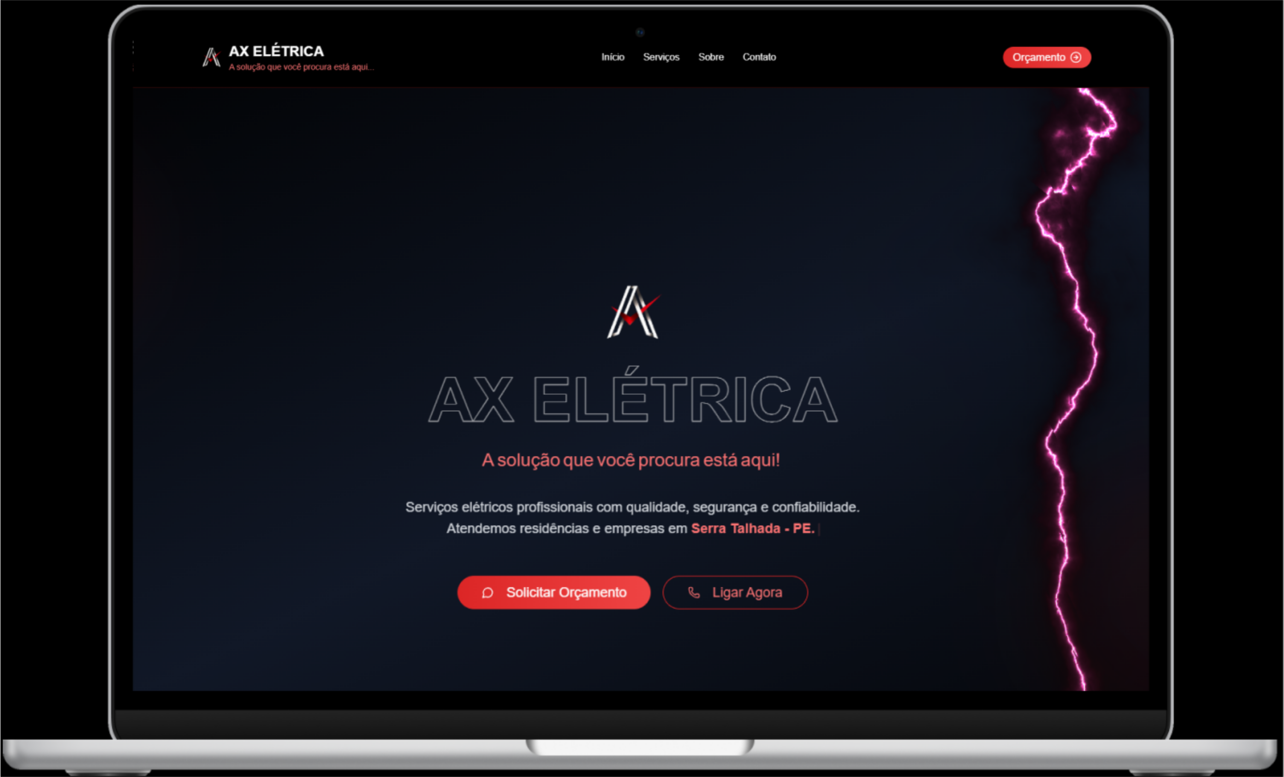 Landing page para o eletrotécnico Alex.