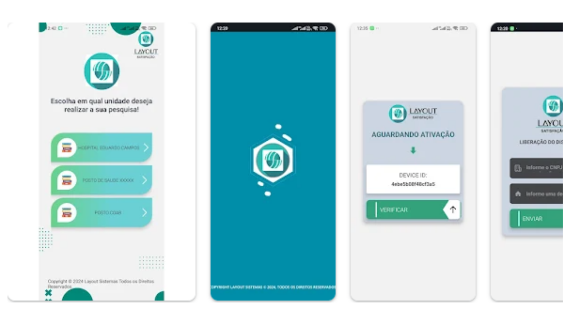 Aplicativo mobile da pesquisa de satisfação desenvolvido para a Layout Sistemas.