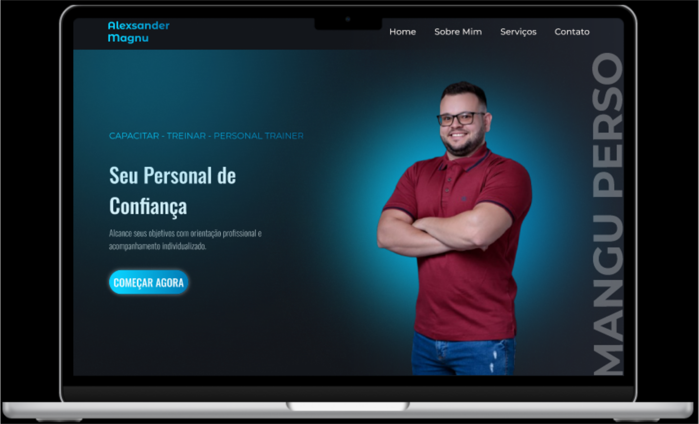 Landing page para o personal trainer Alex Magno.